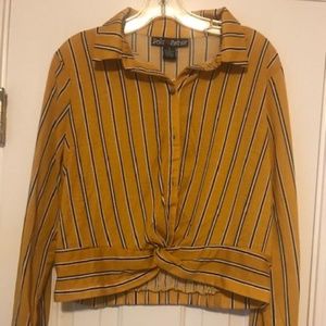 Polly & Esther Yellow Stripped Shirt